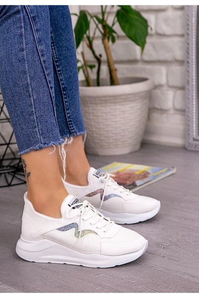 GULT Pantofi sport casual albi de damă Fsp00056