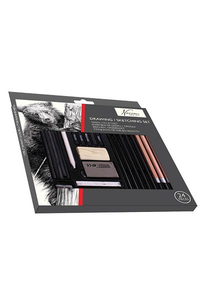 Nassau fine art 24 Piece Drawing and Sketching Set