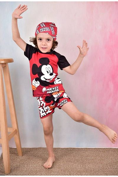 Arya Nisa Kids Boy's Diver Fabric Bottom Top Shorts Bone Swimsuit Suit
