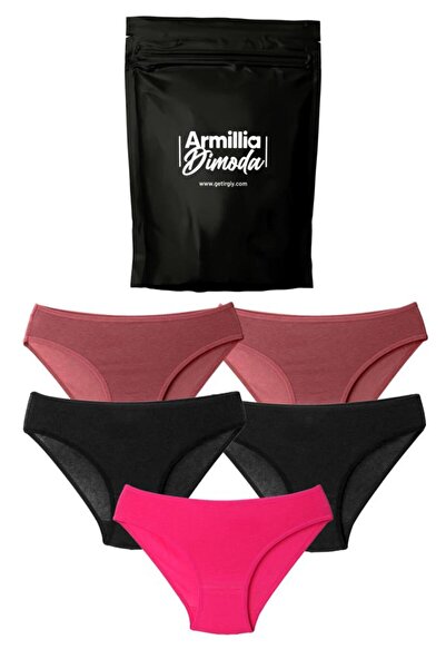 ARMİLLİA DİMODA Γυναικεία εσώρουχα μπικίνι καθημερινά από χτενισμένο βαμβακερό εύκαμπτο ύφασμα σε Premium συσκευασία