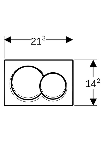 Geberit Kumanda Kapağı, Alpha01, Çift Basmalı, Parlak Krom, 115.035.21.1