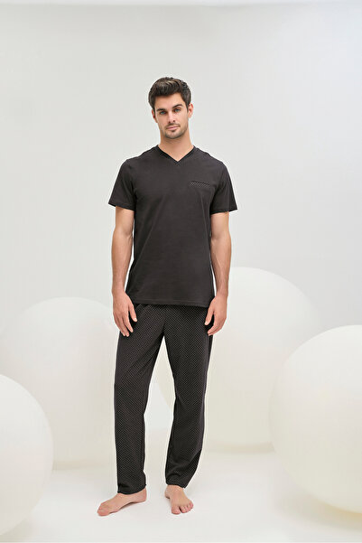 Svm 9596 ERKEK V YAKA PİJAMA TAKIM