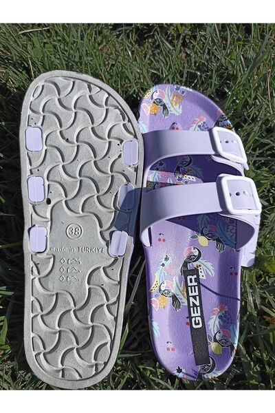 GEZER Plaj Deniz Havuz Kaydırmaz Taban Çift Tokalı Yumuşak Kadın Terliği