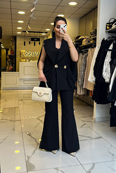 Vosse Mianotte Siyah Aksesuar Detaylı Takım