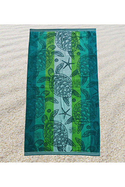 Özdilek منشفة شاطئ سانت تروبيز مخملية على شكل سلاحف مقاس 100 × 180