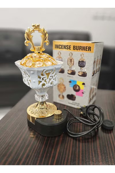 co arma Luxury Electric Golden Incense Burner for Home and Outdoors 220V