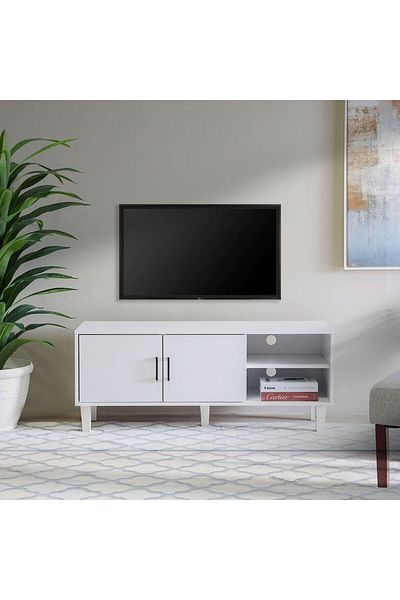 Danube Home Errol 2 Doors TV Cabinet Up to 32 Inch - White L120xW40xH49cm