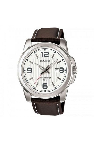 Casio Casio Men's Analog-Digital Leather Band Watch MTP-1314L-7AVDF - 50 mm - Brown