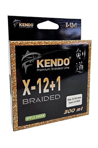 Kendo X-12+1 Плетена 300 м ябълковозелена прежда за плетене 0,16 мм