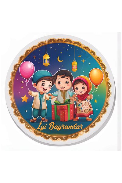 GSticker 30Pcs Sacrifice Eid Al Adha Sticker Set Good Happy Auspicious Festivals Label Sticker 5X5Cm