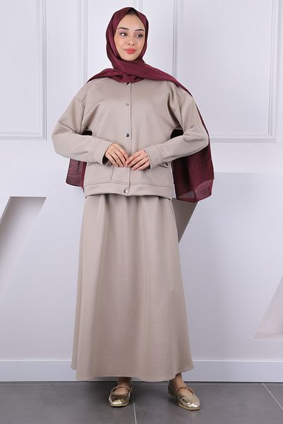 İmajButik Σετ φούστας Mink Scuba Jacket