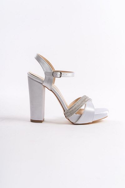 sefayol Pantofi cu toc Channey Silver din piele lacuita Stone