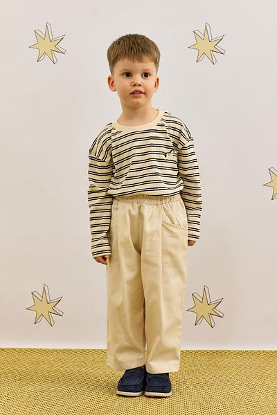 Fahhar Kids Beige Relaxed Fit Pants