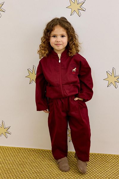 Fahhar Kids Jachetă Bomber cu Crest - Model Roșu Claret