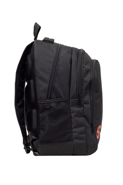 KAFF 3-Eye Black Waterproof Orthopedic Back Support Unisex Backpack 00310