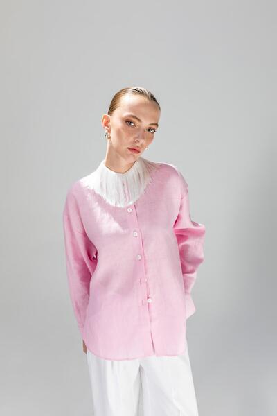 KAMEYA YAKASI PÜSKÜLLÜ BLUZ 25S10714