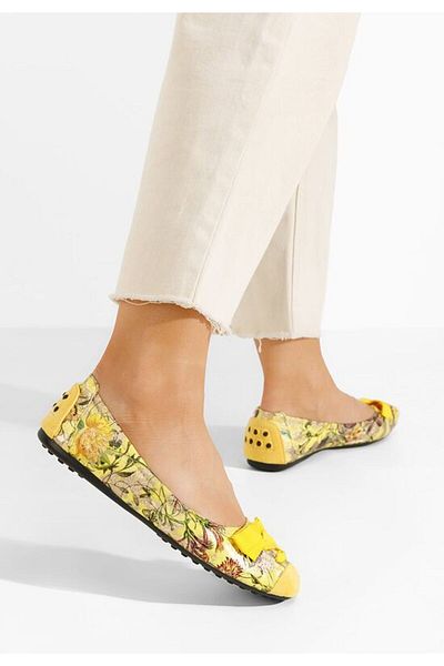 B T Shoes Balerini Doriya V4 pentru femei, galbeni
