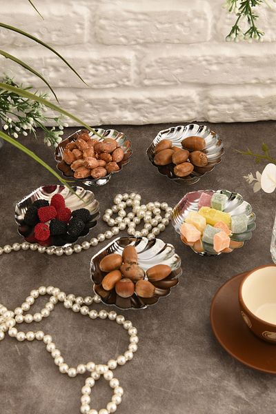 AKSESUAR EVRENİ Mern Footed Oyster Turkish Delight Bowl Gmş Set of 6