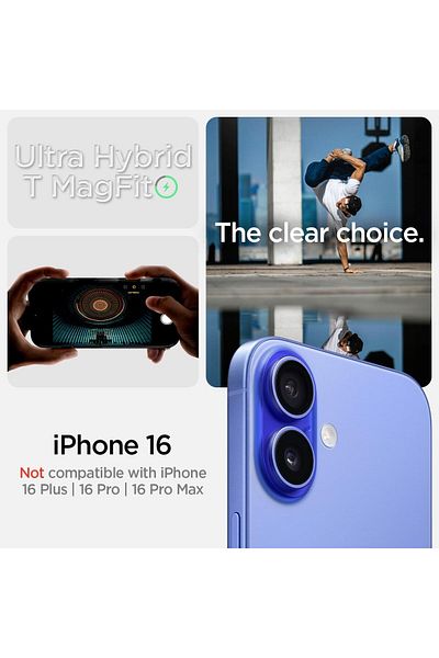 Spigen Ultra Hybrid T MagFit for iPhone 16 case Camera Control Button MagSafe compatible Frost Black