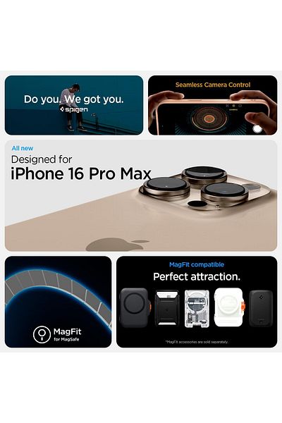 Spigen Spigen Ultra Hybrid T MagFit for iPhone 16 Pro MAX case MagSafe compatible Frost Rose Titanium
