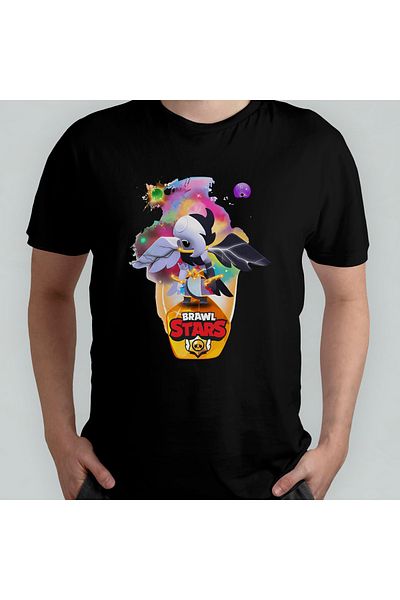 Pixxa Unisex 100% Cotton Brawl Stars Edgar Crew Neck T-Shirt Model 4