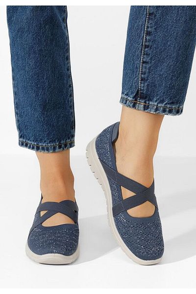 B T Shoes Balerini cu bareta Vanora navy