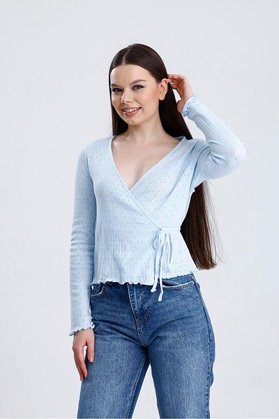 Miss Murem Double Breasted Tie Cardigan - Baby Blue