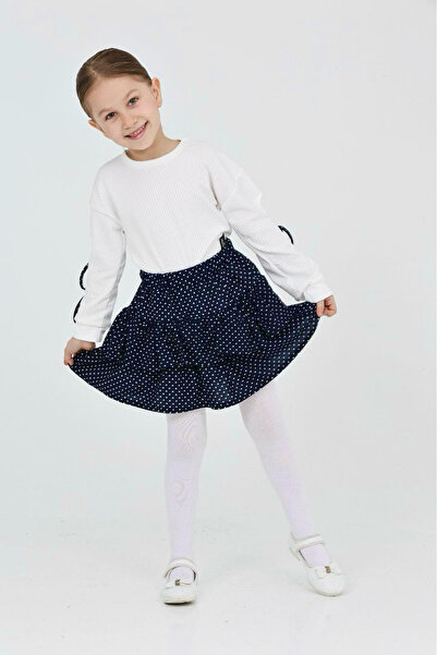 ANGELOS GIRLS Kız Çocuk Süet Etekli 2'li Elbise (Süet Kat Kat Etek+Bluz)