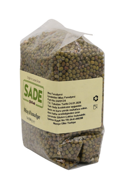 Sade Organik Sade Gurme Maş Fasulye 500 Gr. 2'li Ppaket