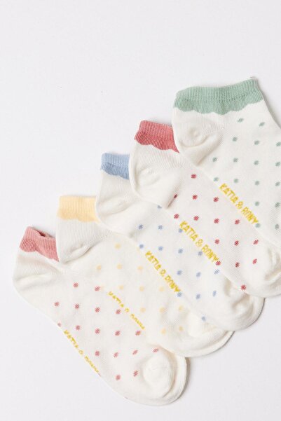 Katia&Bony Момичешки чорапи на точки, 5 чифта, многоцветни