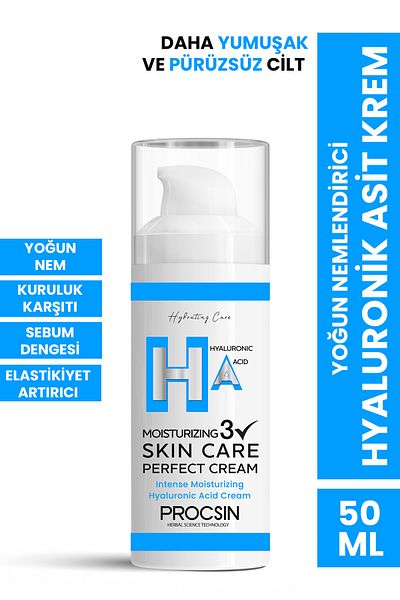 PROCSIN Hyaluronic Acid Cream - Intensive Moisturizer, 50 ML