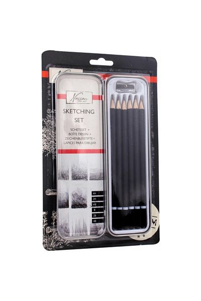 Nassau fine art Set 6 Creioane Grafit Diverse Tarii In Cutie Metalica