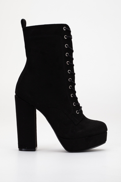 LİLLA Lilla Ayakkabı Kadın Platform Kalın Topuklu Bağcıklı Bot