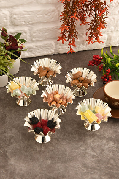 LUMINZO Anos 6-Piece Sugar Bowl Turkish Delight Bowl Pedestal Presentation Plate Tableware Catering Guest Service