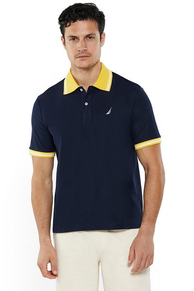 Nautica Men's Cotton and Polyester Dark Navy Polo T-Shirt – Classic Essential for Casual Look