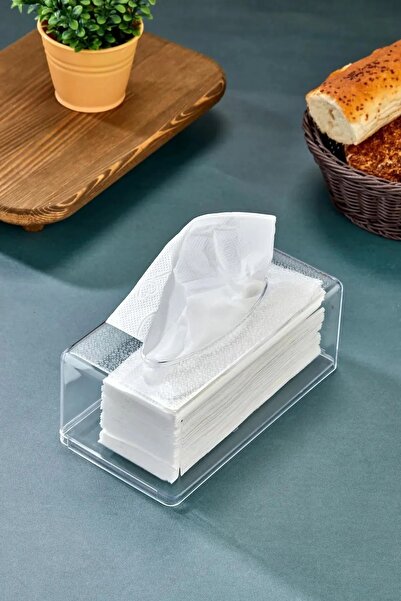 Buclee Multi-Purpose Napkin Holder Stylish and Functional Solution Patterned Acrylic Tissue Box and Napkin Holder for Kitchen, Office