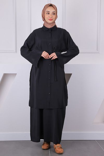 İmajButik Μαύρο Σετ Φόρεμα Χαμηλής Μέσης Χαμηλής Μέσης