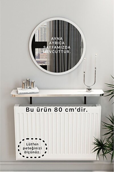 TALAŞTOZUM Beyaz Gümüş Pvc Petek Üstü Tak Çıkar, Uçan Raf & Dresuar Duvar Montajsız Oval Kesim 80 Cm