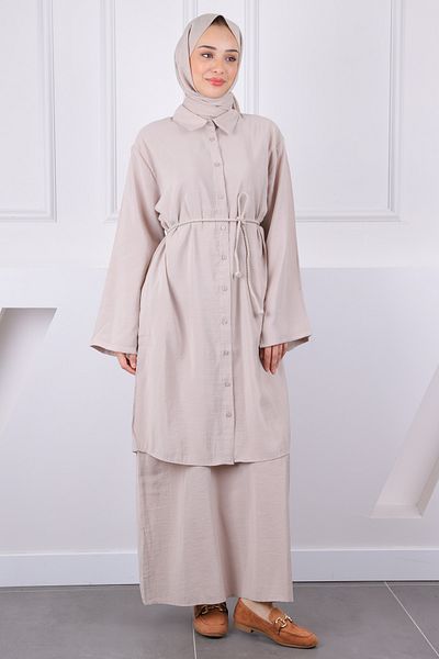 İmajButik Σετ συνδυασμού φορέματος με κορδόνι με κορδόνι με βιζόν