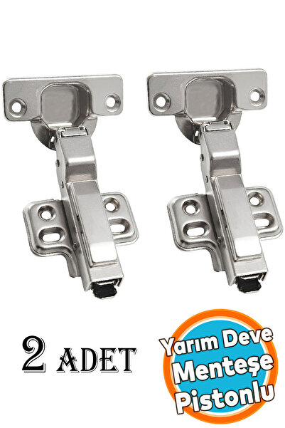 NZB Dolap Kapak Menteşesi Yarım Deve Frenli Pistonlu Yavaşlatıcı Tas Menteşe 2 ADET