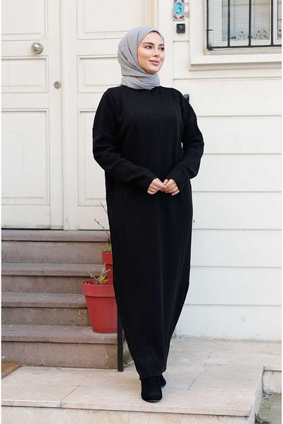 Pamuk Butik Women's Ribbed Long Knitwear Dress