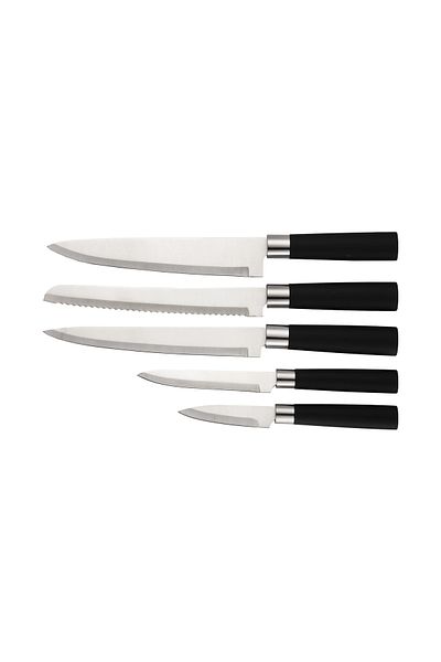 Zilan 6-piece knife set RETRO Zilan ZLN1609, Stand included, Stainless steel, Dishwasher safe Black