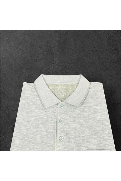 Sadık Collection Ercan Ανδρικό μπλουζάκι με βαμβακερό ζακάρ γιακά μεγάλου μεγέθους με τσέπη 0141