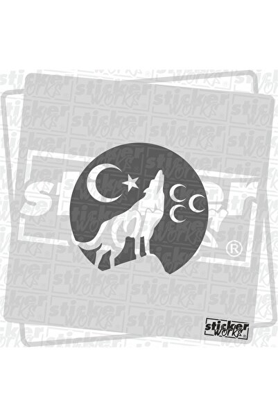 Sticker Works Three Crescent Wolf Sticker