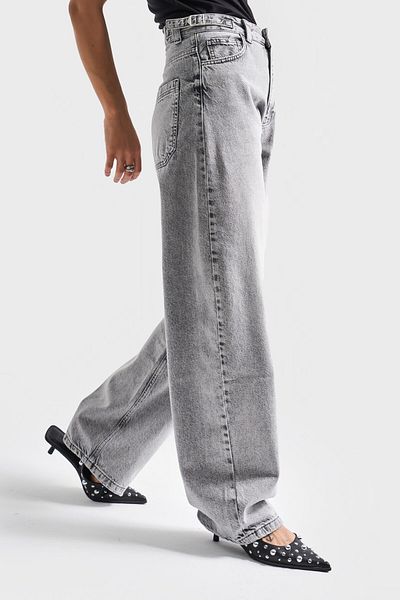 its basic Γυναικείο παντελόνι σε γκρι χρώμα Lotus Baggy Fit Extra Long τζιν