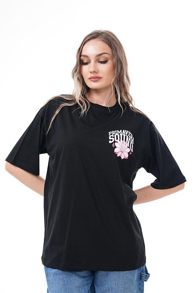 ŞİMAL Women's Back Print Detailed Crew Neck Oversize T-Shirt 250116   -