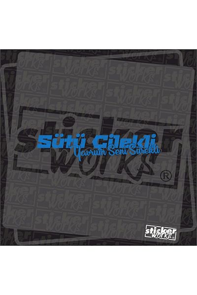 Sticker Works Скъпа, обичам те - Стикер с мотив мляко и ягоди
