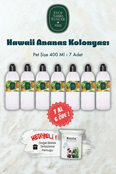 Eyüp Sabri Tuncer 400 ML Hawaii Ananas Kolonyası 7 AL 6 ÖDE ve ROSIE Hediye