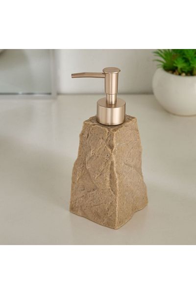 Home Box Whyton Travertine Soap Dispenser
