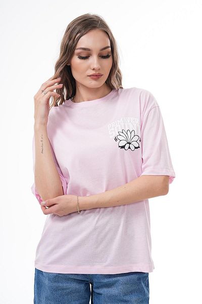 ŞİMAL Women's Back Print Detailed Crew Neck Oversize T-Shirt 250116   -